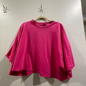 Pink boxy crop tee